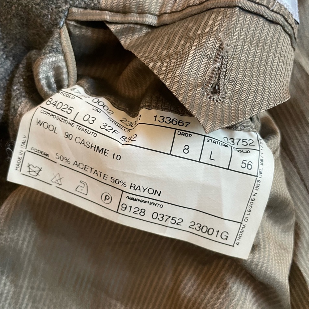PAL ZILERI Made in Italy Subtle Check Wool & Cashmere Sport Coat Size 46 L - Picture 8 of 9